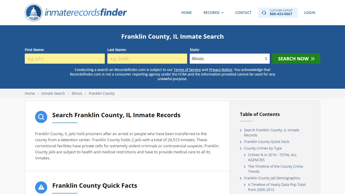 Franklin County, IL Inmate Lookup & Jail Records Online - Recordsfinder.com